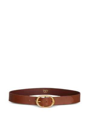 TWP oval-buckle leather belt - Brown