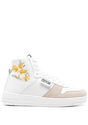Versace Jeans Couture baroque-panel high-top sneakers - White