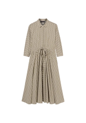 Brooks Brothers printed drawstring midi dress - Neutrals