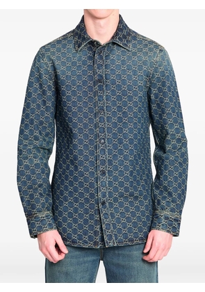 Gucci gg jacquard denim shirt - Blue