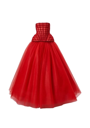 Carolina Herrera crystal-embroidered strapless gown