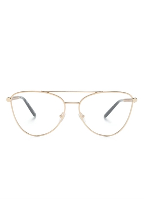 Versace Eyewear Greca cat-eye frame glasses - Gold