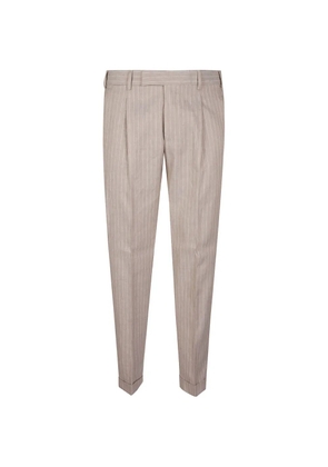 PT Torino pinstripe-print pleated trousers - Neutrals