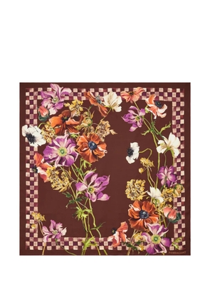 Ferragamo Fiori-print silk scarf - Red