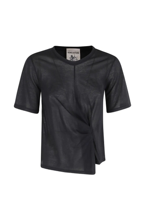 Semicouture Ophelia twist-detail asymmetric T-shirt - Black