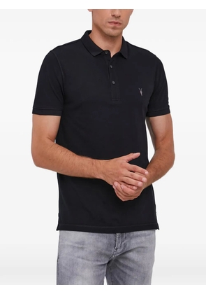 AllSaints embroidered Ramskull polo shirt - Black