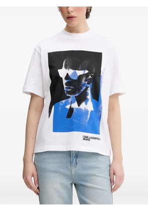 Karl Lagerfeld Jeans graphic-print logo-patch T-shirt - White