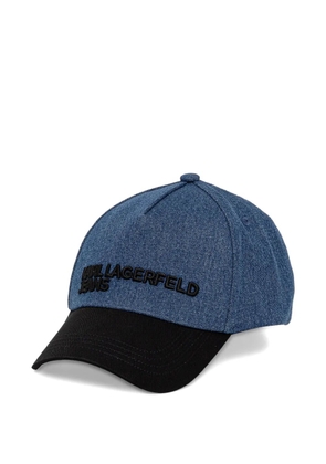 Karl Lagerfeld Jeans logo-embroidered denim cap - Blue