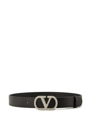 Valentino Garavani VLogo Signature crystal-embellished belt - Black