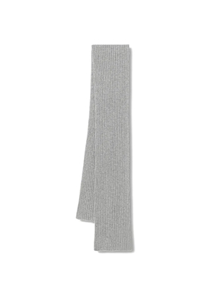 Karl Lagerfeld Jeans ribbed-knit logo-patch scarf - Grey