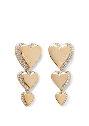 GUESS USA heart embellishment drop earrings - Gold