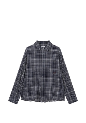 TOMBOY check-pattern pocket-detail shirt - Blue