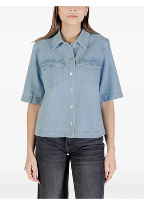 ONLY short-sleeve cotton denim shirt - Blue