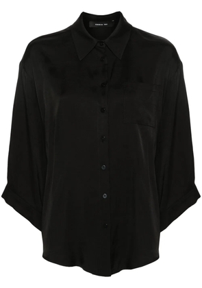 Federica Tosi box-pleat-detail twill shirt - Black