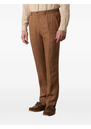Brooks Brothers herringbone-pattern trousers - Brown