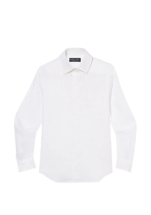 Brooks Brothers logo-embroidered linen shirt - White