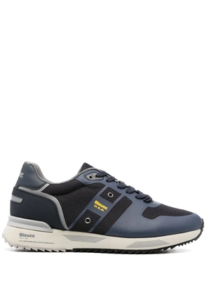 Blauer logo-patch lace-up sneakers - Blue