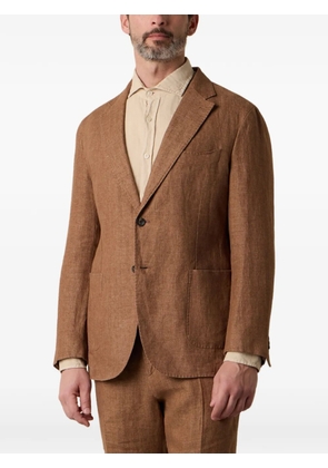 Brooks Brothers herringbone linen blazer - Brown