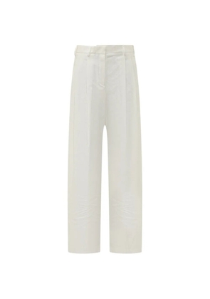 A Paper Kid pleated linen-trousers - White