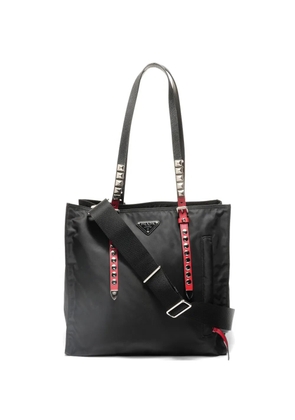 Prada Pre-Owned 2000-2010 Nylon Studded 2way tote bag - Black