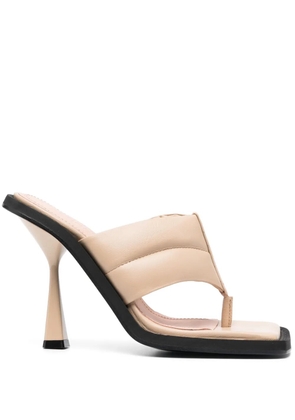 ANDREĀDAMO 120mm leather sandals - Neutrals