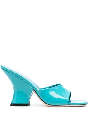 BY FAR Tais 85mm patent-leather sandals - Blue