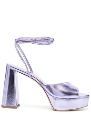 BETTINA VERMILLON Janet laminated faux-leather platform sandals - Purple