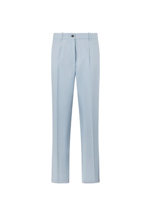 Nine In The Morning Straight Linen Pants - Blue