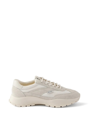 Prada mesh fabric and suede sneakers - Neutrals