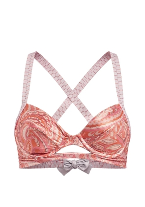 Del Maar Ruya paisley-print reversible bikini top - Orange