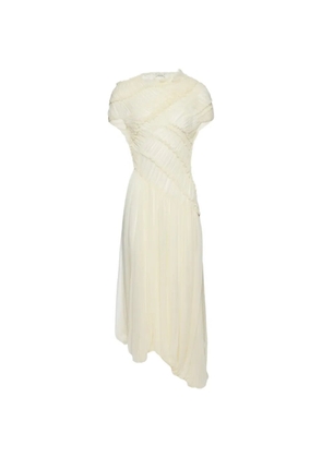 Magda Butrym ruched-effect ruffled dress - Neutrals