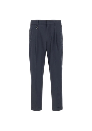 Paolo Pecora pleated turned-up trousers - Blue