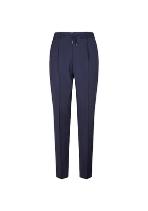 Tagliatore seersucker drawstring trousers - Blue