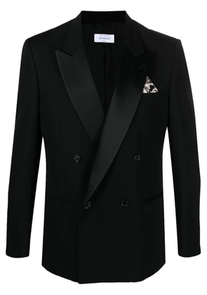 Off-White satin-lined virgin-wool tuxedo jacket - Black