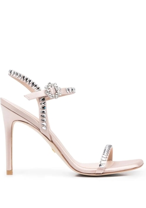 Stuart Weitzman 100mm crystal-embellished open-toe sandals - Pink