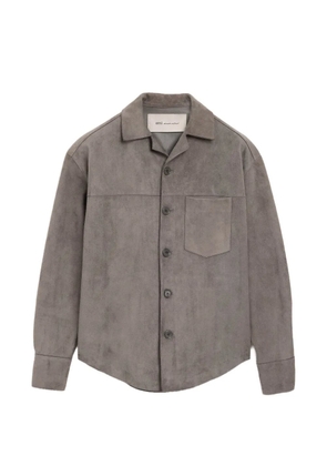 AMI Paris suede-finish button-up jacket - Grey