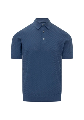 Filippo De Laurentiis textured polo-shirt - Blue