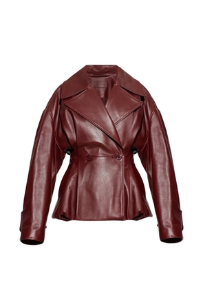 Balenciaga Folded long-sleeve leather jacket - Red