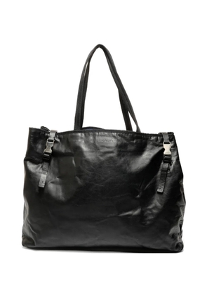 Prada Pre-Owned 2000-2020s debossed logo buckle-detail tote bag - Black