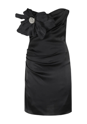 Amen floral-appliqué mini dress - Black