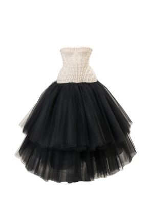 Carolina Herrera pearl-embroidered strapless midi dress - Black