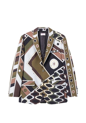 PUCCI Vivara-print oversized jacket in cool wool - Green