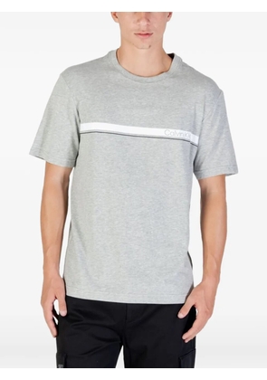 Calvin Klein logo-print striped T-shirt - Grey
