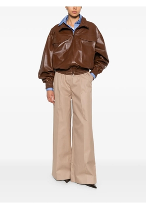 Balenciaga high-neck zip-up jacket - Brown
