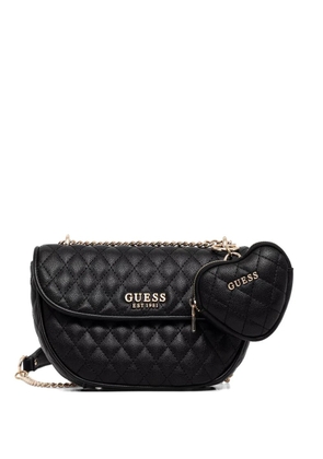 GUESS USA quilted heart-charm crossbody bag - Black