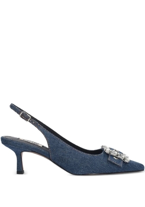 Bibi Lou 60mm rhinestone-embellished buckle pumps - Blue