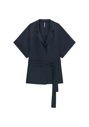 Liviana Conti belted short-sleeve jacket - Blue