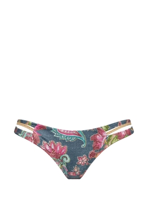 Del Maar Ceiri floral-print bikini bottom - Blue