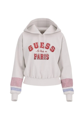 GUESS USA embellished drawstring hoodie - Neutrals