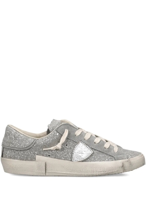 Philippe Model Paris Prsx glitter appliqued low trainers - Grey